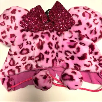 디즈니 레오파드 무늬 팬캡 핑크
