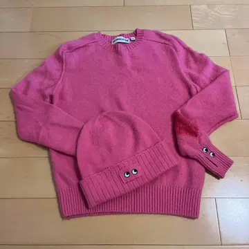 유니클로 x 안야 힌드마치 캐시미어 크루넥 스웨터 니트 비니