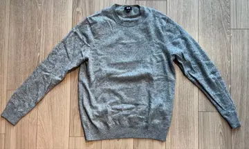 유니클로 캐시미어 100% 스웨터 M 사이즈 남성용 UNIQLO 그레이