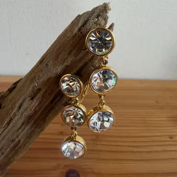 앤틱 골드 크리스탈 드롭 귀찌