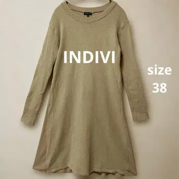 새상품급 INDIVI 인디비 이소재 A라인 니트 원피스 일본제