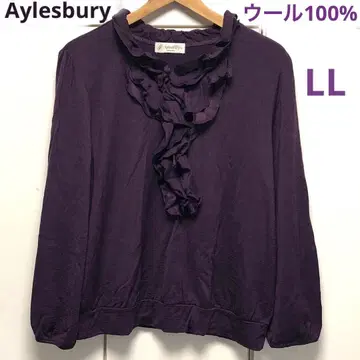 [ Aylesbury ] 긴팔 티셔츠 프릴 LL 울 100% 퍼플