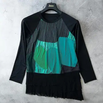 토쿠코 프리미어볼 래글런 소매 스트레치 튜닉 9 (M) 블랙 일본제