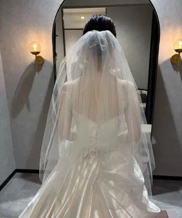 결혼식 베일 심플