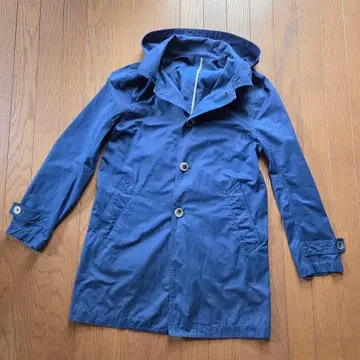 THE SHOP TK 후드 부착 스텐카라 코트 네이비