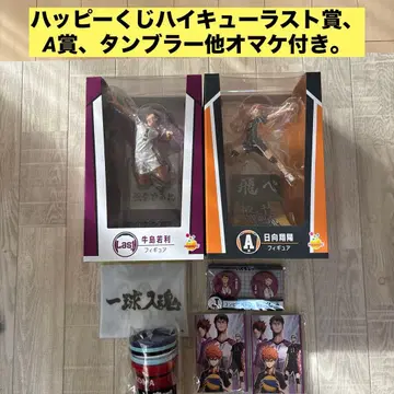 해피 복권 하이큐 라스트상 우시지마, A상 히나타 외 증정품 포함.