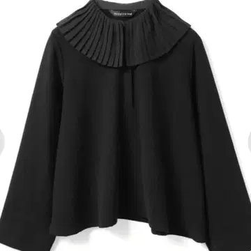 미즈이로 인드 플리츠 칼라 셔츠 풀오버 블랙