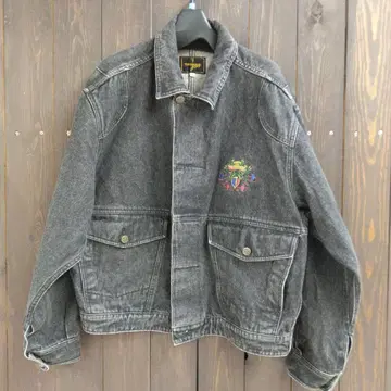 트루사르디 데님 자켓 자수 엠블럼 이탈리아제 블랙