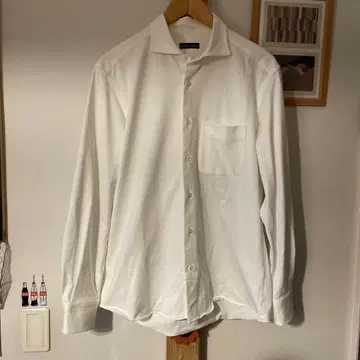 아자부 테일러 화이트 포멀 셔츠 면 니트