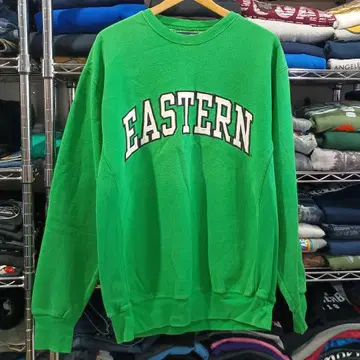 USA 구제 의류 스티브 & 발리 리버스 위브 빅 로고 맨투맨