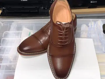 미사용 남성용 가죽 신발 24cm 브라운
