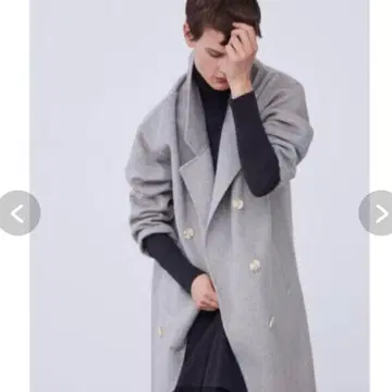 ZARA 더블 브레스트 코트 라이트 그레이