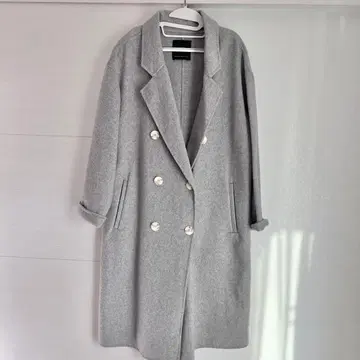 ZARA 더블 브레스트 코트 라이트 그레이