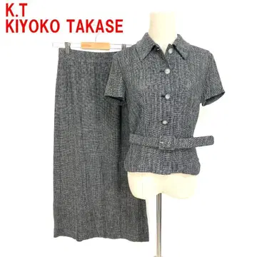 A6631 키요코 타카세 스커트 셋업 반팔 벨트 포함 그레이 M