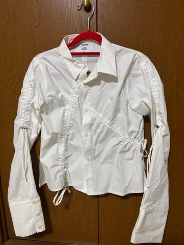 jouetie 화이트 셔츠 프론트 개더