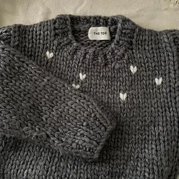THE TOE Notting-Hill Heart Knit M 그레이