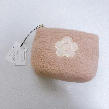 MARY QUANT 플리스 파우치 핑크