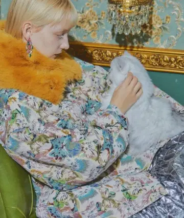 고블랑 자켓 고양이 패턴 코트 아우터