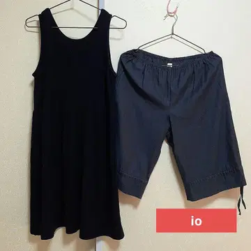 io 이오 튜닉 무릎 기장 팬츠 네이비 이소재 셋업