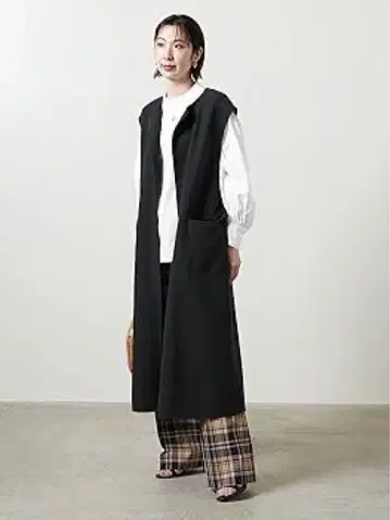 UNITED ARROWS 리버 노카라 베스트/36/울