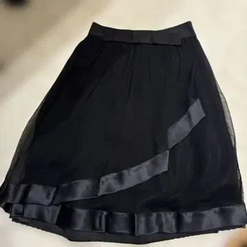 Blumarine 블랙 쉬폰 플레어 스커트