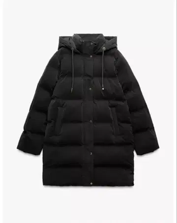 ZARA WINDPROOF 후드 부착 퀼팅 아노락