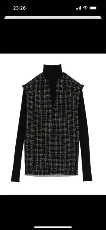 미라 오웬 트위드 베스트 터틀 니트 setup 새상품급