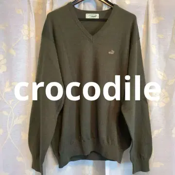 크로커다일 crocodile 남성용 V넥 스웨터 모스그린 L