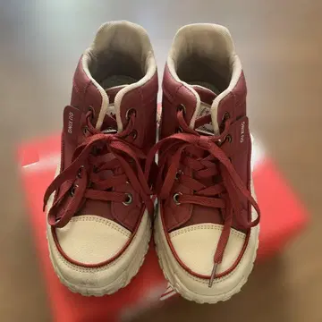 레드 하이컷 스니커즈 24cm L 사이즈