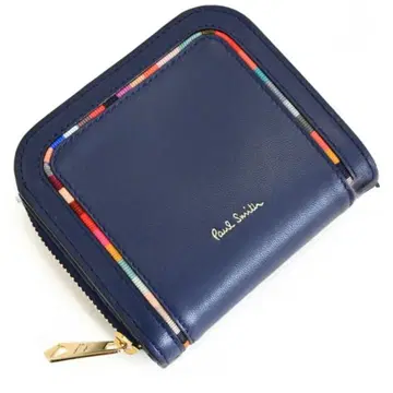 [ 미사용 ] Paul Smith 가죽 접이식 지갑 네이비 여성용