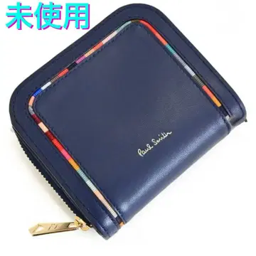 [ 미사용 ] Paul Smith 가죽 접이식 지갑 네이비 여성용