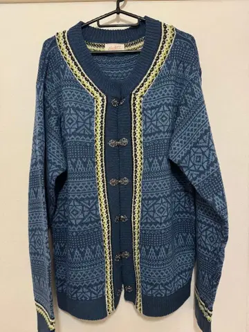 기하학 패턴 네이비 가디건