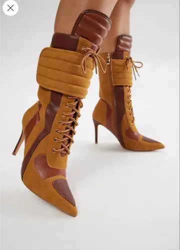 새상품 fashionnova 팀버 레이스업 부츠 브라운 카멜 26cm