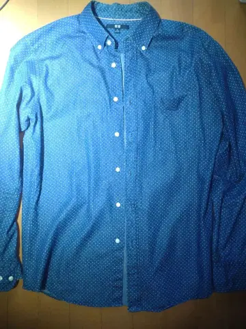 UNIQLO 네이비 도트 무늬 셔츠 M