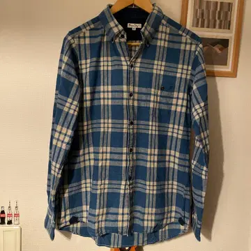 Bayside Plus 긴팔 셔츠 XL 블루 화이트 체크