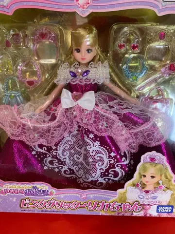 핑크 글리터 리카짱 미사용 새상품 액세서리 핑크 드레스 희귀 레어