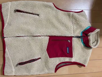 Patagonia 플리스 베스트 M 크림/빨간색