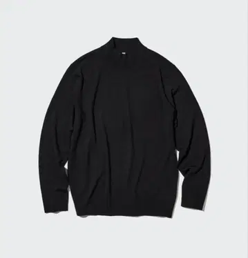 유니클로 UNIQLO 엑스트라 파인 메리노 모크넥 Size.XL BK