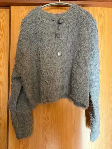 feepur 울 혼방 샤기 숏 가디건