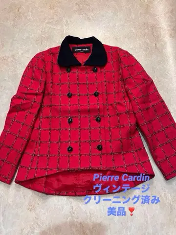 피에르 가르뎅 빈티지 비대칭 체크 멋스러운 레어