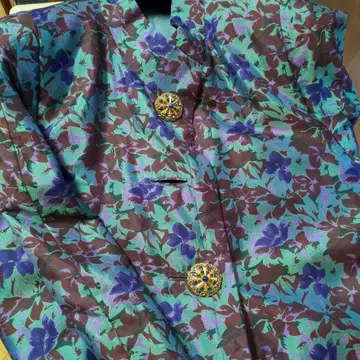 MISA HIRAMATSU 쇼와 버블 얇은 소재 코트 꽃무늬