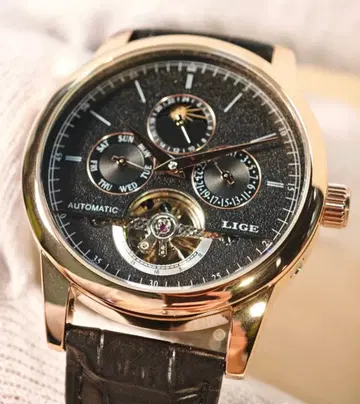 [ 중고 ] LIGE 투르비옹풍 선&문(낮/밤 표시) 기계식 자동 와인딩
