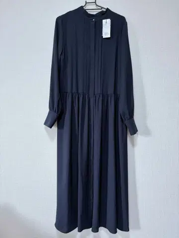 PLST 허리 개더 원피스 네이비 M 택 포함