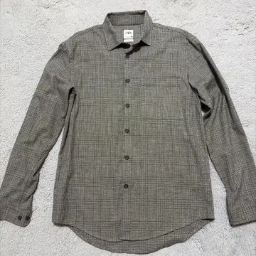 ZARA 브라운 계열 체크 긴팔 셔츠