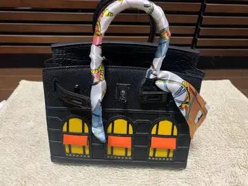 미사용 새상품! 미니 버킨 창 디자인의 블랙 미니 숄더백