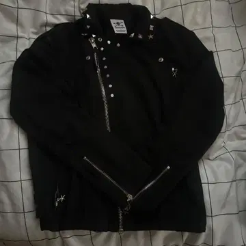 스터드 장식 더블 라이더 자켓