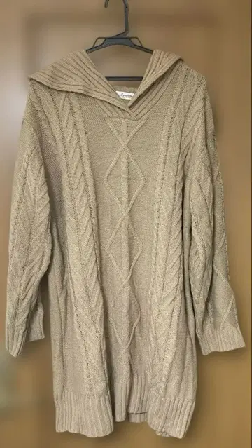 택 포함 새상품 Areeam 즐거움을 담은 세일러 카라 니트 베이지