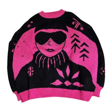 80s 화이트 스태그 아크릴 니트