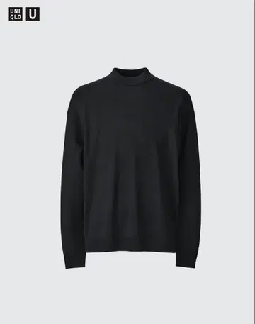 UNIQLO U 메리노 블렌드 모크넥 스웨터 L 사이즈 블랙