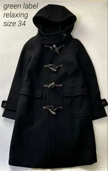 green label relaxing 더플 코트 34 롱 기장 블랙